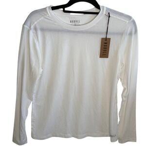NOBULL Men's Long Sleeve Training‎ Shirt White WLSWHTM Size Medium New With Tags